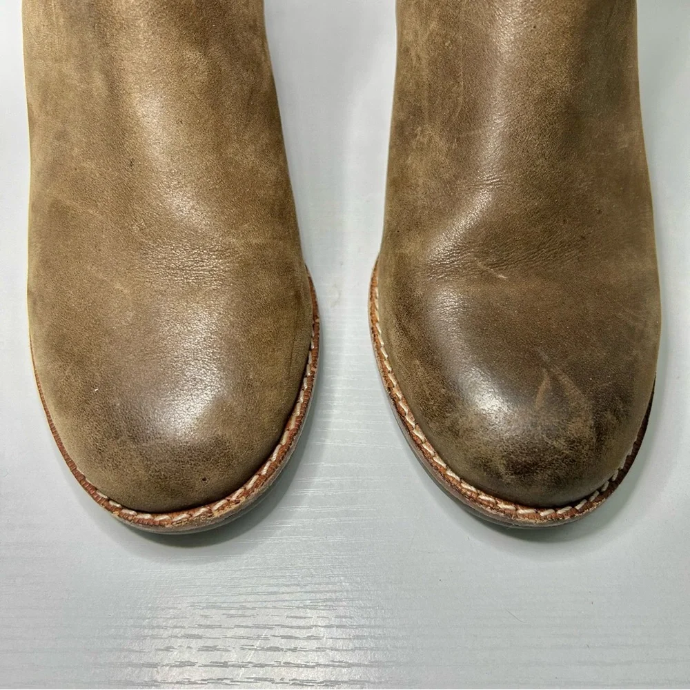 Sperry Top-Sider Liberty Brown Leather Ankle Boots Braided Buckle Detail Sz 7